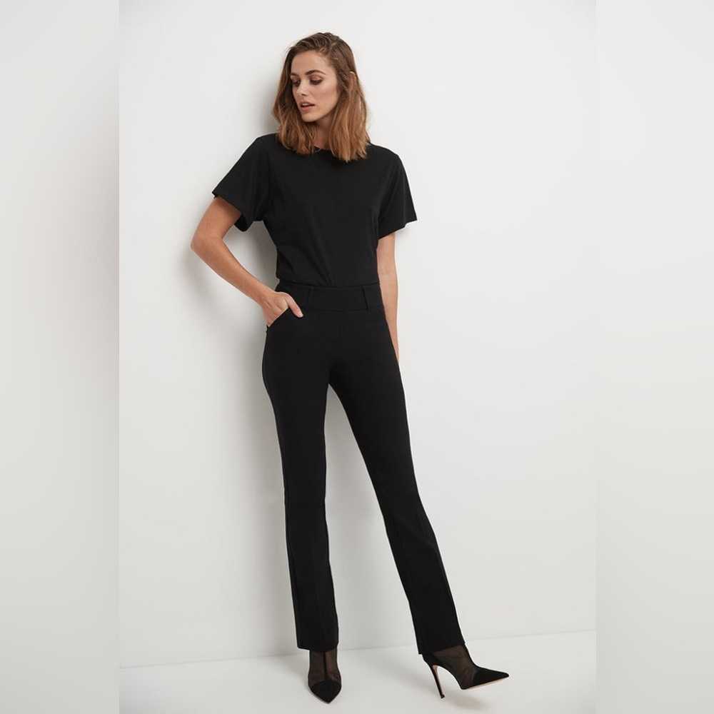 Rekucci | Women’s Black Ease Into Comfort Pull On Straight Leg Pants Size 14P